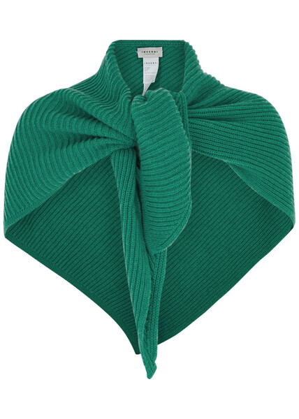  Inverni Ribbed Cashmere Shawl - Green - One Size 