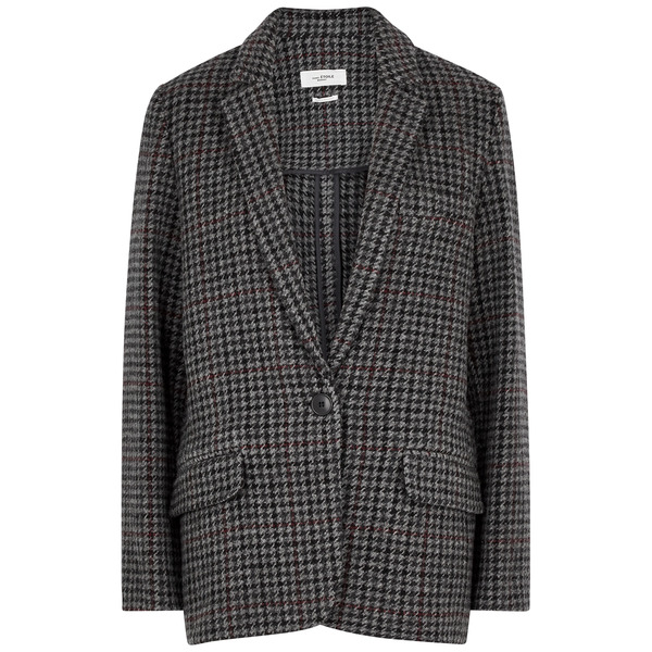  Isabel Marant étoile Charly Houndstooth Wool Blazer - Anthracite - 8 