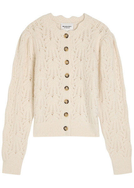  Isabel Marant étoile Maxine Openwork Alpaca-blend Cardigan - Ecru - 42 (uk12 / M) 