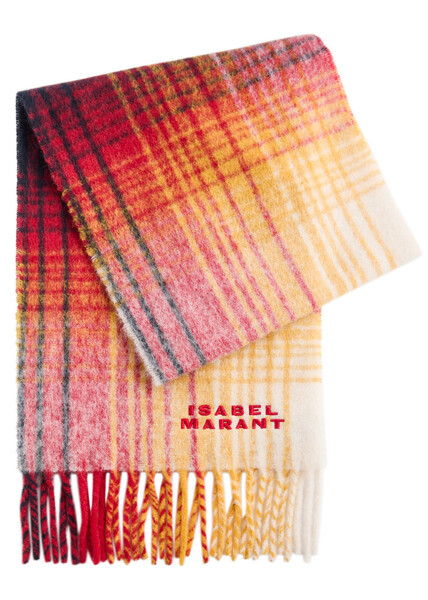  Isabel Marant Firny Checked Alpaca-blend Scarf - Red - One Size 
