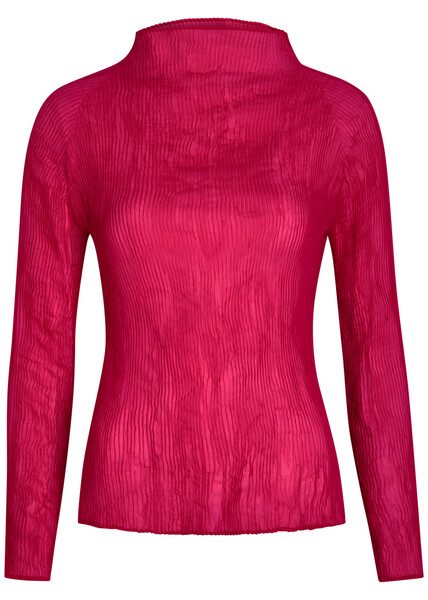  Issey Miyake Pleated Chiffon Top - Pink - 2 