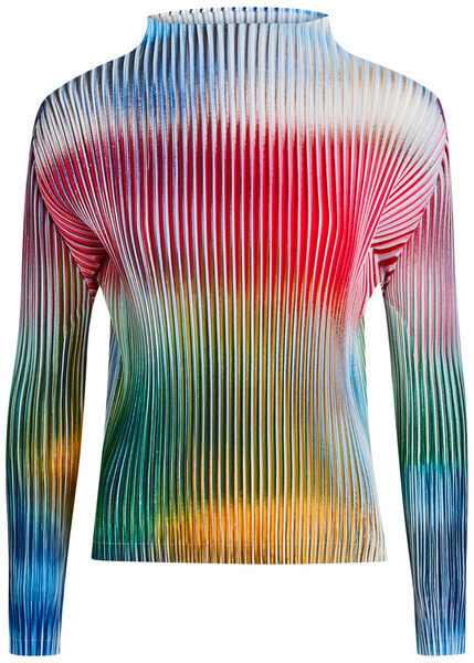  Issey Miyake Pleated Printed Woven Top - Multicoloured - 2 