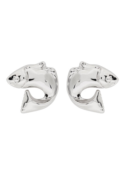  Jacquemus Les Boucles Poisson Fish Drop Earrings - Silver - One Size 