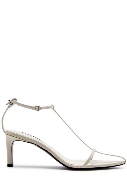  Jil Sander High 65 Leather Sandals - Cream - 7 