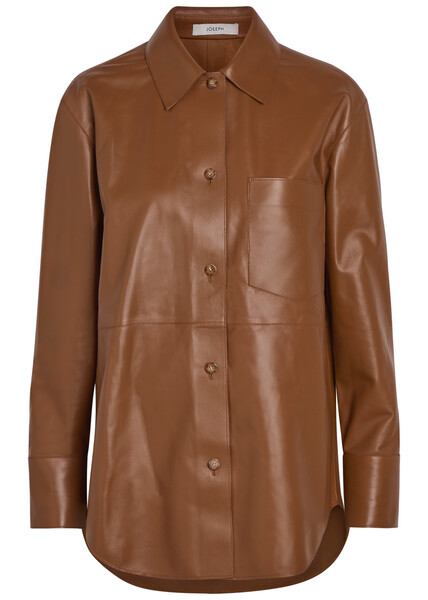 Joseph Penna Leather Jacket - Rust - 44 (uk16 / Xl) 