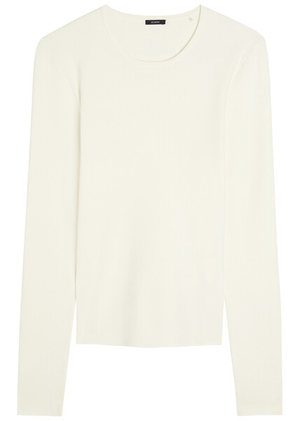 Joseph Stretch-silk Knit Top - Ivory - M (uk12 / M) 