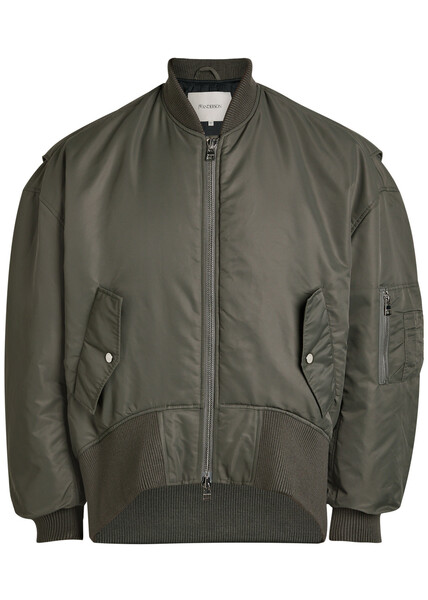  Jw Anderson Oversized Curved Hem Bomber Jacket - Steel - L 