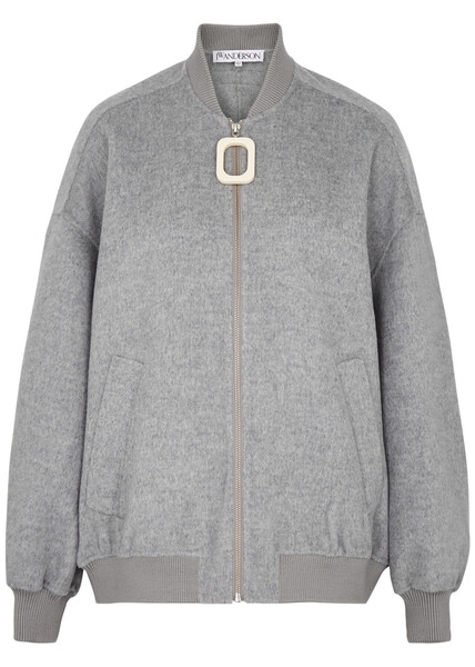  Jw Anderson Oversized Wool Bomber Jacket - Grey - Xs (uk6 /xs) 