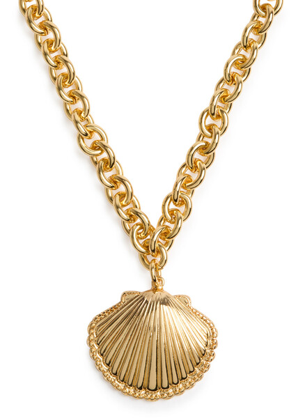  Kenneth Jay Lane Clam Shell Chain Necklace - Gold - One Size 