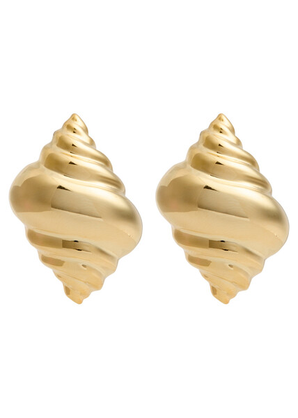  Kenneth Jay Lane Shell Stud Earrings - Gold - One Size 