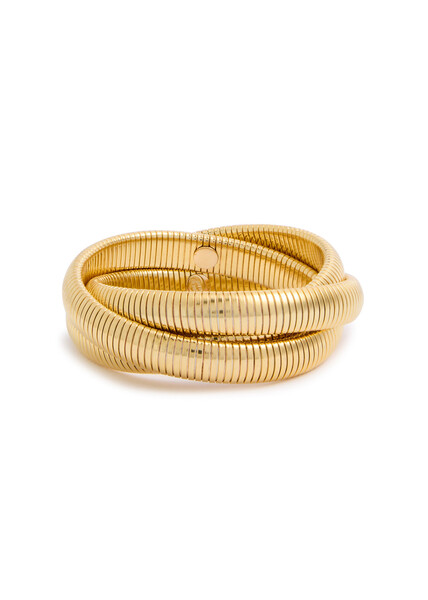  Kenneth Jay Lane Triple Interlocking Chain Bracelet - Gold - One Size 