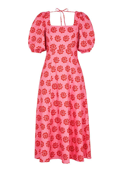  Kitri Deborah Printed Linen-blend Maxi Dress - Pink - 6 