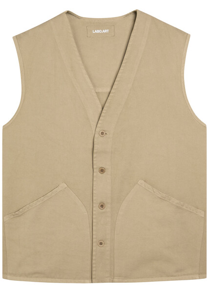  Labo.art V-neck Cotton Vest - Taupe - 2 (xs) 