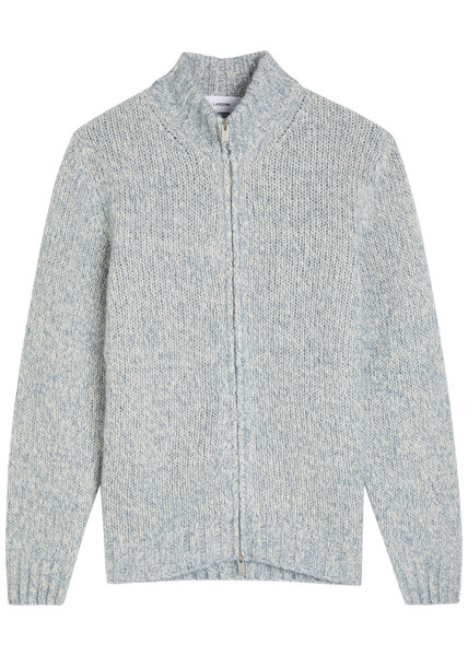  Lardini Wool-blend Cardigan - Light Grey - Xl 