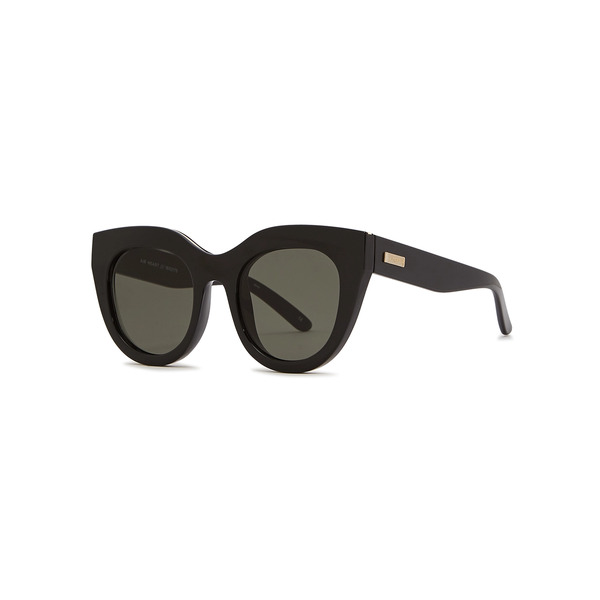  Le Specs Air Heart Black Oversized Sunglasses 