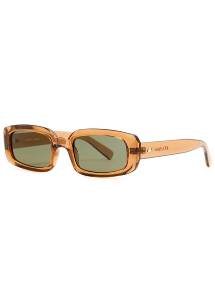  Le Specs Dynamite Rectangle-frame Sunglasses - Brown - One Size 