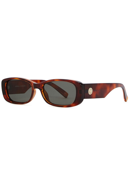 Le Specs Unreal Brown Rectangle-frame Sunglasses - One Size 