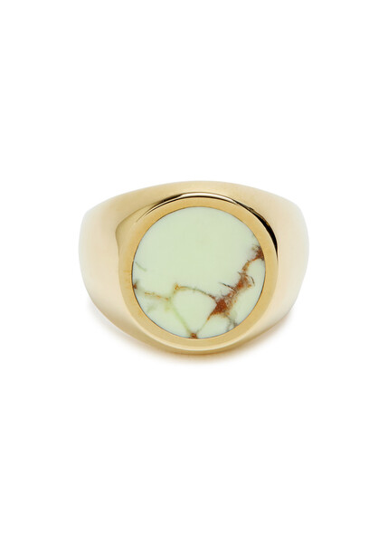  Legier Stone-embellished Signet Ring - Cream - 6 (l 1/2) 