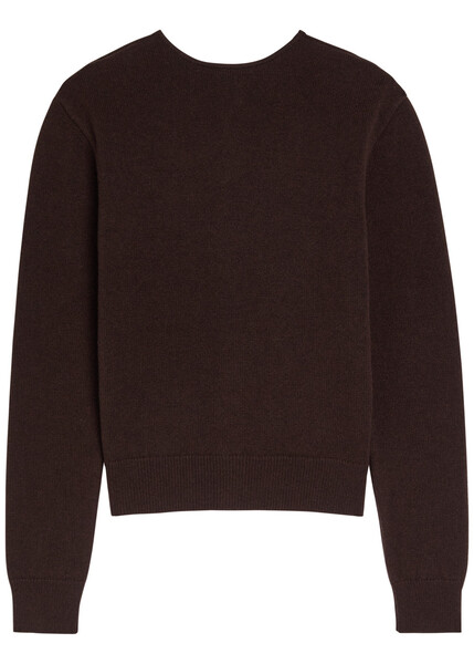  Lemaire Reversible Buttoned Wool And Cashmere-blend Jumper - Dark Brown - Xs (uk6 / Xs) 