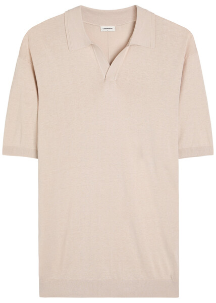  Lestrange Silk-blend Polo Shirt - Taupe - L 