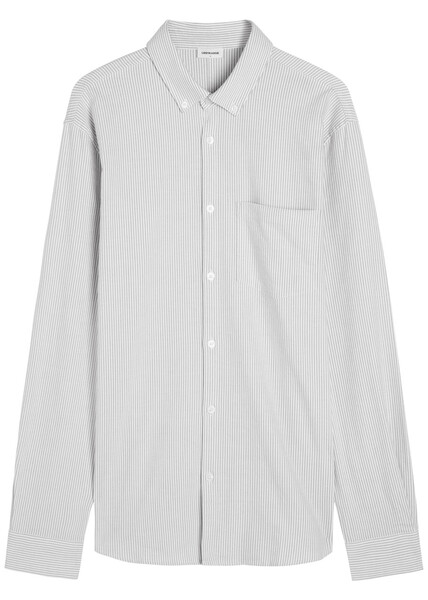  Lestrange The All Day Striped Cotton-blend Oxford Shirt - Grey - Xl 