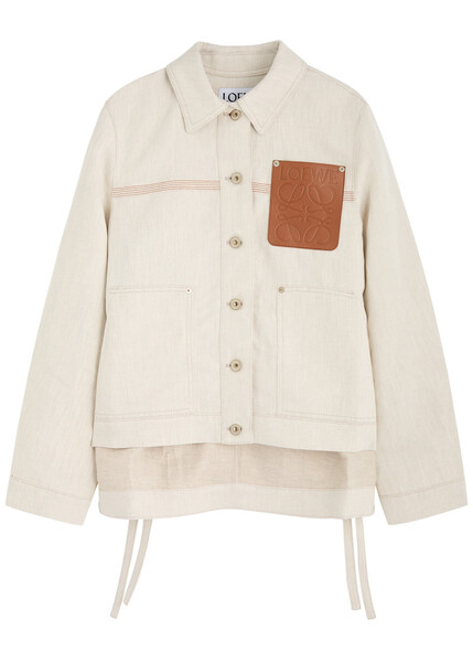  Loewe Anagram-debossed Cotton-blend Jacket - Ecru - 36 (uk8 / S) 