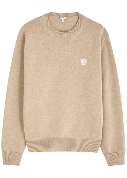  Loewe Anagram-embroidered Wool Jumper - Beige - Xl 