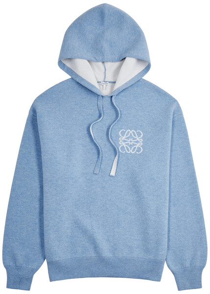  Loewe Anagram Hooded Wool Sweatshirt - Blue - L 
