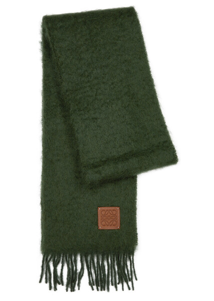  Loewe Anagram Mohair-blend Scarf - Green - One Size 