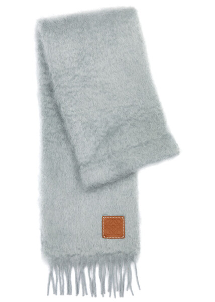  Loewe Anagram Mohair-blend Scarf - Light Grey 