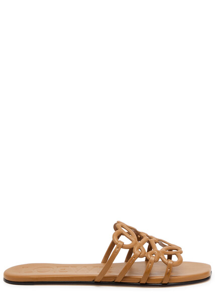  Loewe Anagram Petal Leather Sliders - Camel - 36 (it36 / Uk3) 