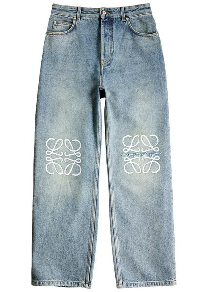 Loewe Anagram Wide-leg Jeans - Denim - 48 (it48 / M) 
