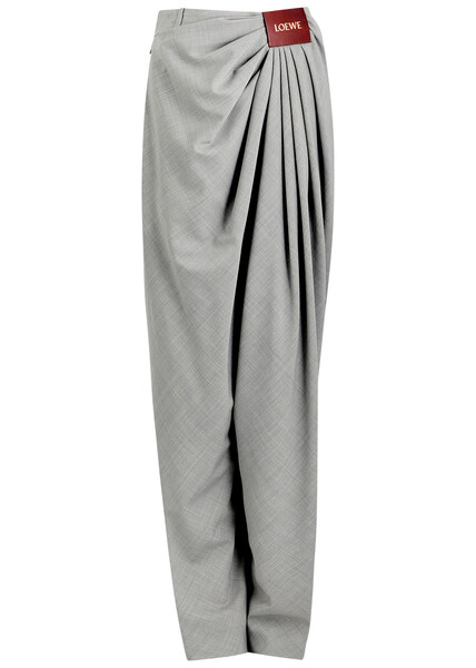  Loewe Draped Wool Trousers - Navy - 40 (uk12 / M) 