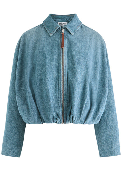  Loewe Gathered Denim Jacket - Indigo - 36 (uk8 / S) 