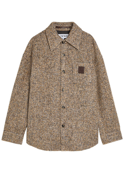  Loewe Logo-appliquéd Patterned Wool-blend Jacket - Beige - 48 (it48 / M) 