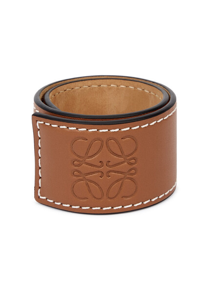  Loewe Logo-embossed Leather Bracelet - Tan - One Size 