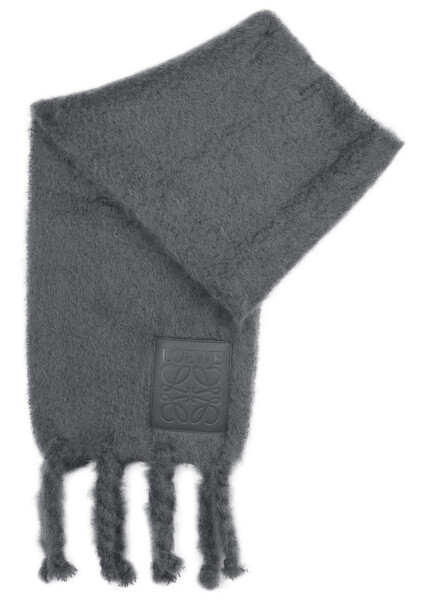  Loewe Mohair-blend Scarf - Dark Grey 