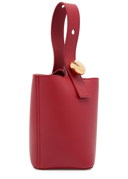  Loewe Pebble Mini Leather Bucket Bag - Red - One Size 