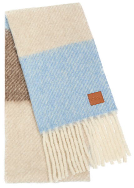  Loewe Striped Alpaca-blend Scarf - Blue - One Size 