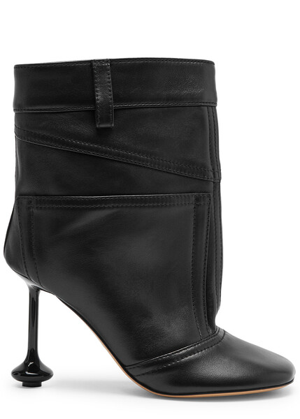  Loewe Toy 100 Asymmetric Leather Ankle Boots - Black - 4 