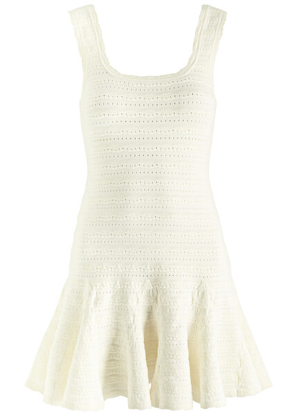  Loveshackfancy Maryanne Knitted Mini Dress - Ivory - Xs (uk6 / Xs) 