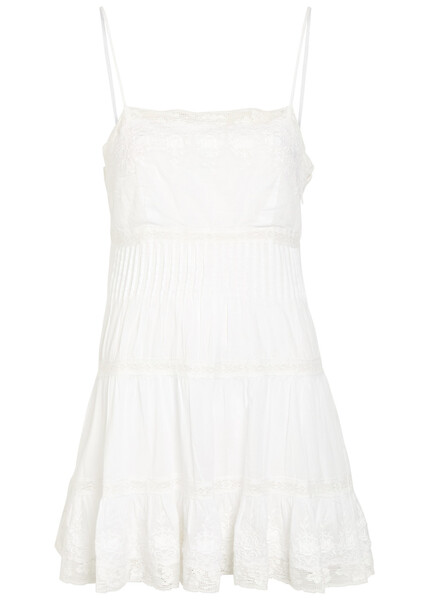  Loveshackfancy Zuri Embroidered Cotton Mini Dress - White - 8 (uk12 / M) 