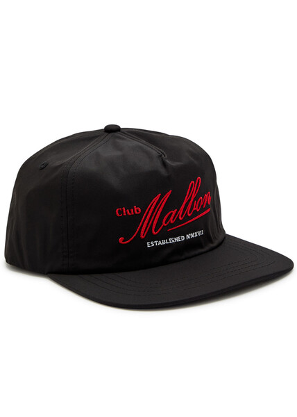  Malbon Members Logo-embroidered Shell Cap - Black - One Size 
