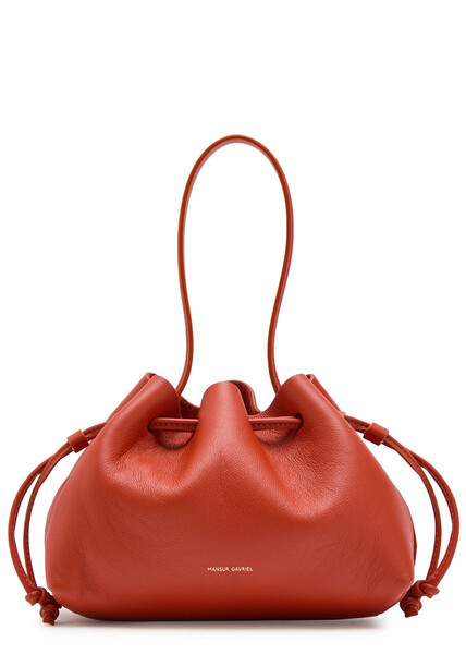  Mansur Gavriel Drawstring Leather Pouch - Ivory - One Size 