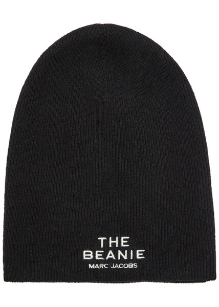  Marc Jacobs The Beanie Logo Merino-blend Beanie - Black - One Size 
