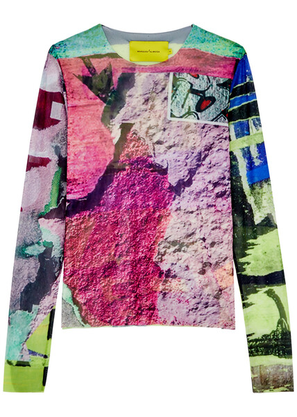  Marques’ Almeida Printed Mesh Top - Multicoloured - M 