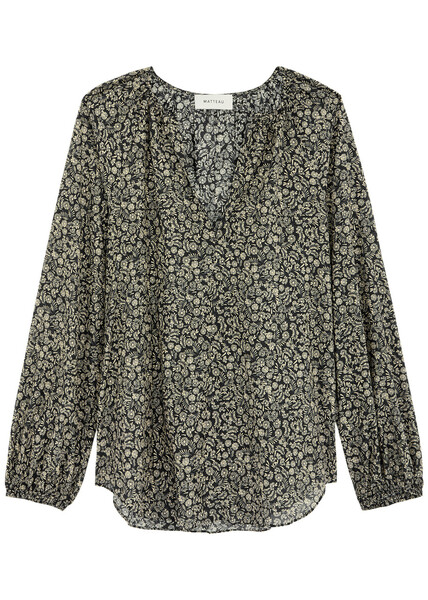  Matteau Voluminous Printed Cotton-blend Blouse - Multicoloured - 2 (uk 8 / S) 