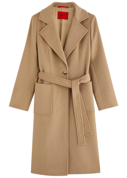  Max&co Kids Belted Wool Coat - Beige 
