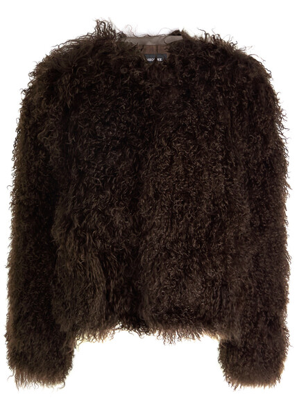  Meotine Carly Shearling Jacket - Dark Brown - M/l (uk14 / L) 