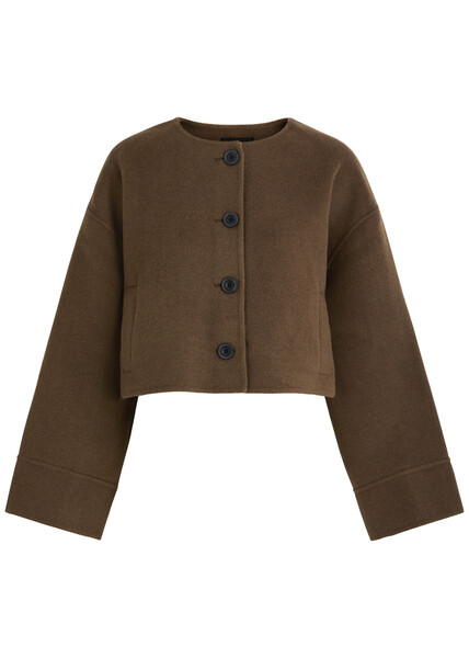  Meotine Karla Cropped Wool-blend Jacket - Brown - Xs/s (uk6-8 /xs) 